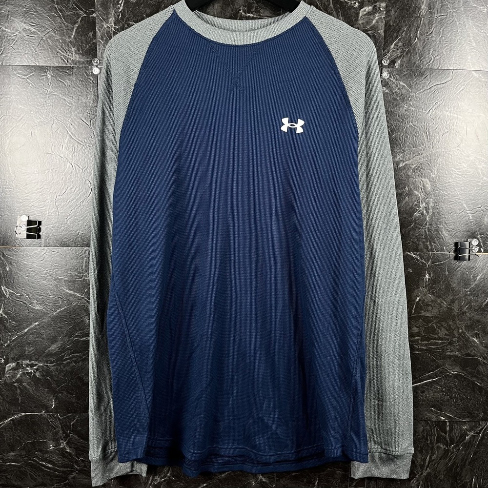 Under Armour Men's Navy Waffle Sleeve Shirt XL